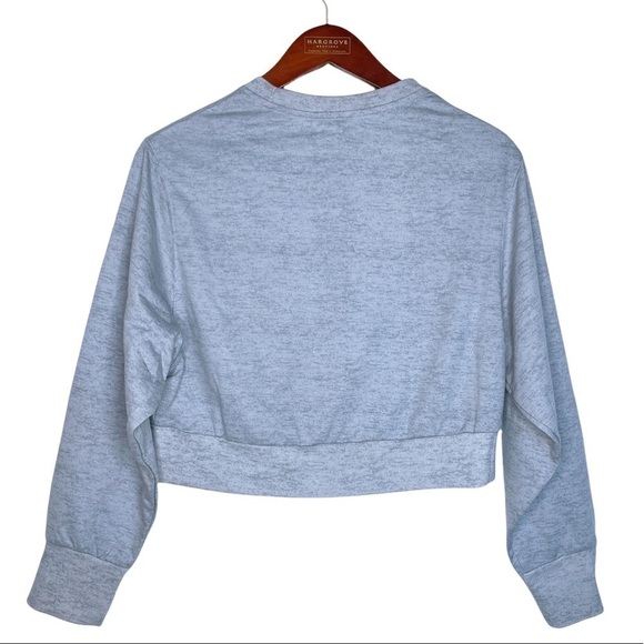 KENDALL & KYLIE NWT Cropped Logo Sweatshirt Size Large in Heather Gray - Picture 8 of 11